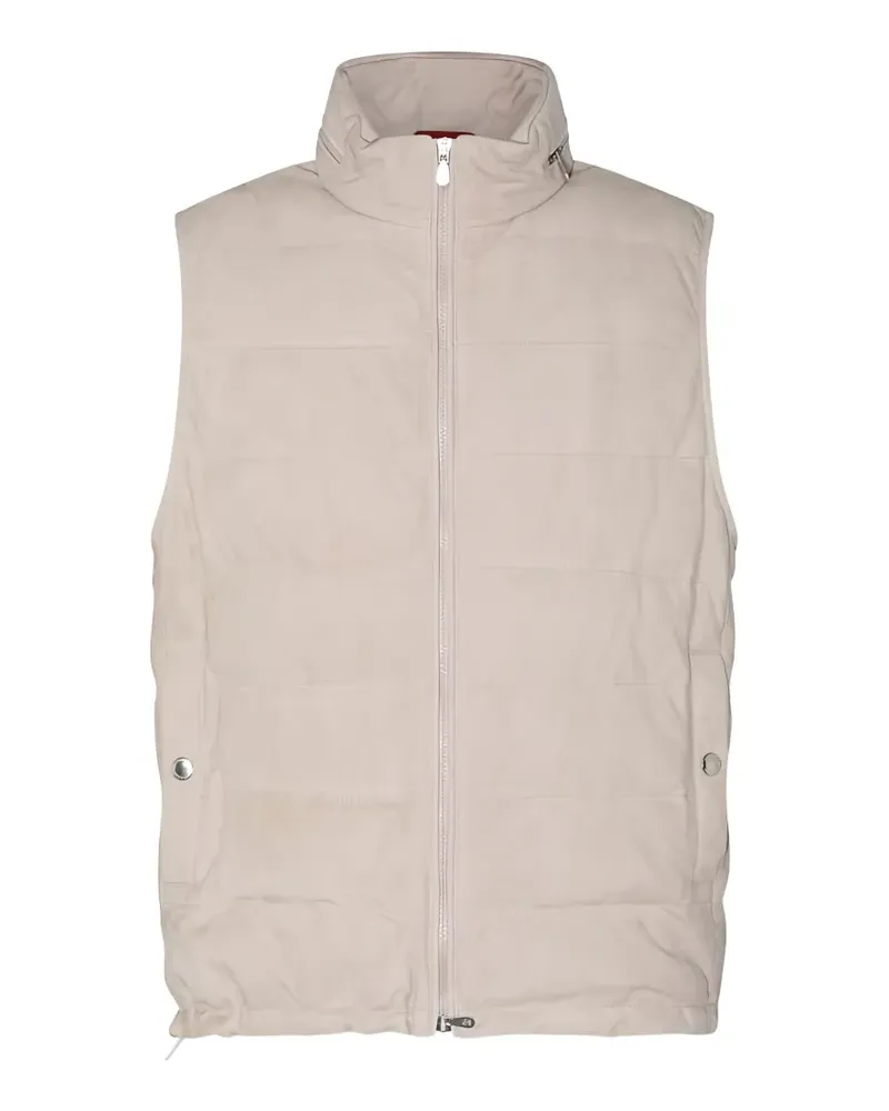 Brunello Cucinelli quilted leather gilet - Nude Nude
