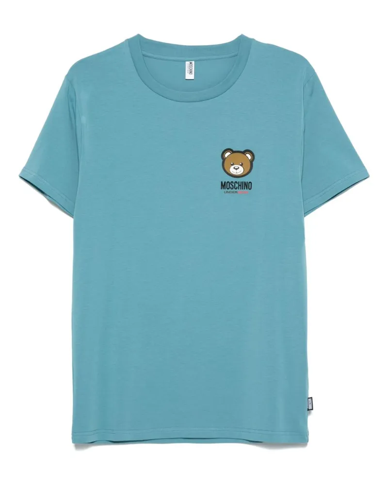 Moschino T-Shirt mit Teddy-Patch - Blau Blau