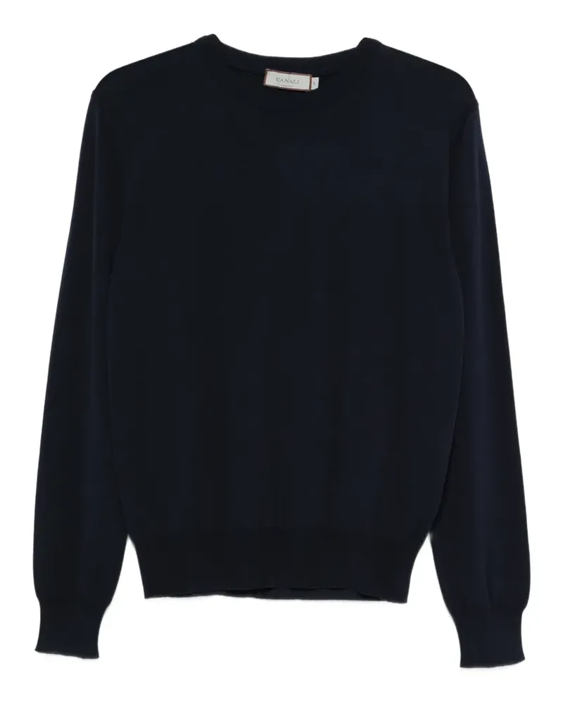 Canali Pullover mit Rundhalsausschnitt - Blau Blau