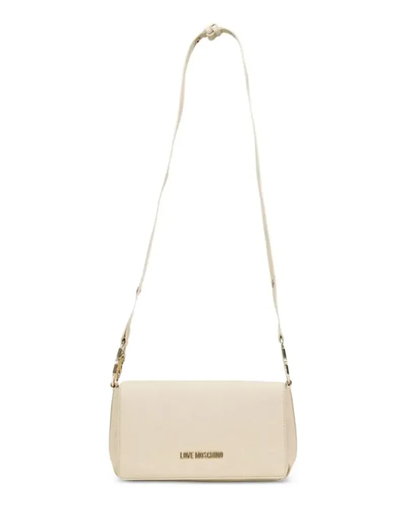 Moschino logo-plaque crossbody bag - Nude Nude