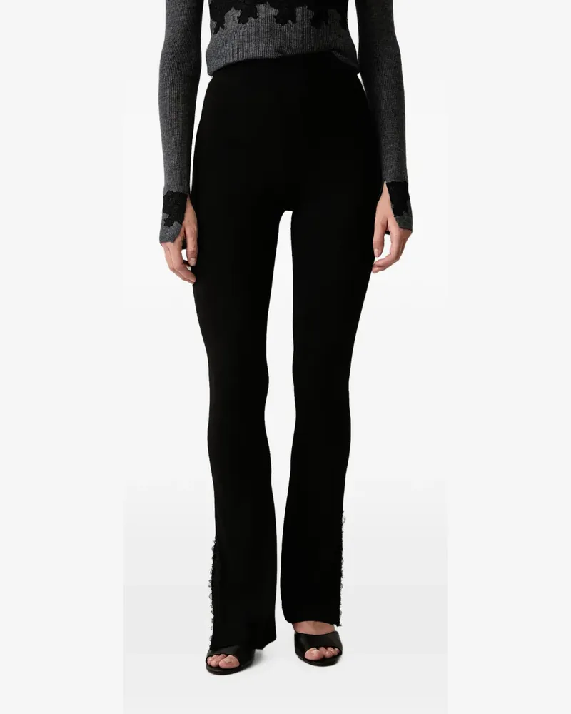 Ermanno Scervino Ausgestellte Leggings mit Fransen - Schwarz Schwarz