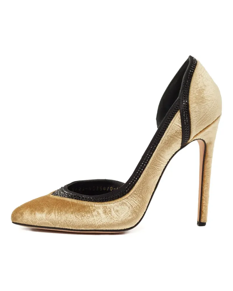 Gina Pumps aus Samtkristall 120mm - Nude Nude