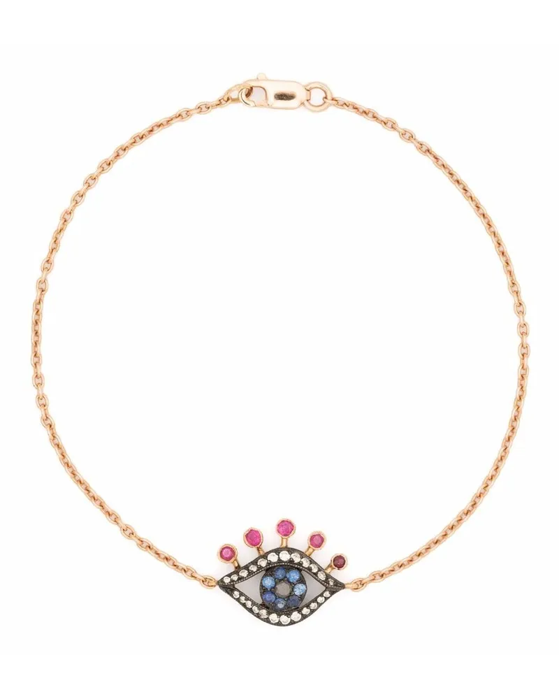 Monan 18kt Rotgoldarmband mit Schmucksteinen - Rosa Rosa