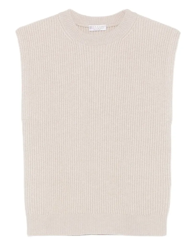 Brunello Cucinelli Ärmelloser Pullover - Nude Nude