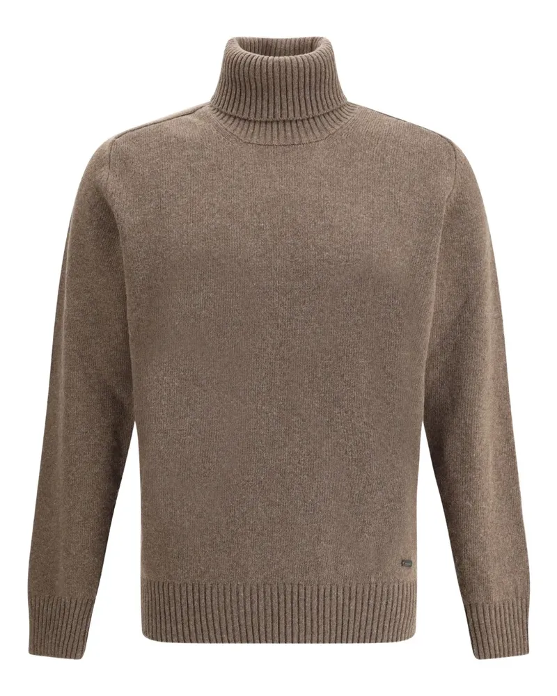 Brooksfield Gerippter Rollkragenpullover - Braun Braun
