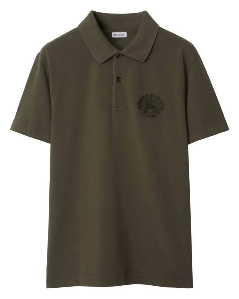 Burberry Poloshirt mit Ritteremblem - Grün Grün