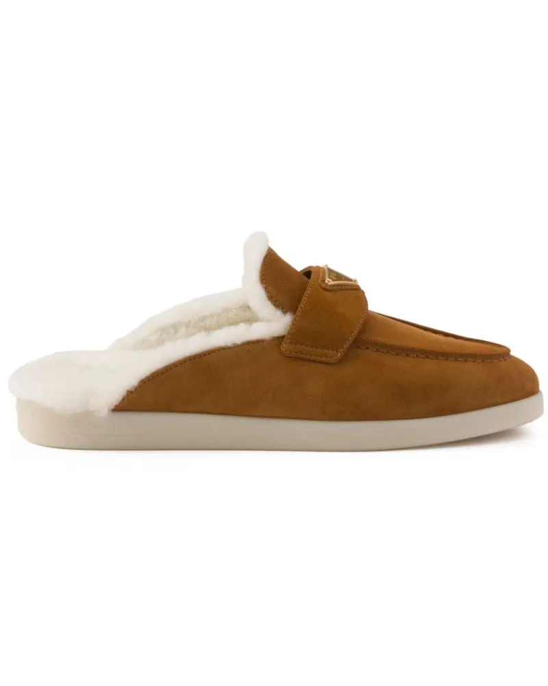 Prada Mules mit Logo-Applikation - Braun Braun