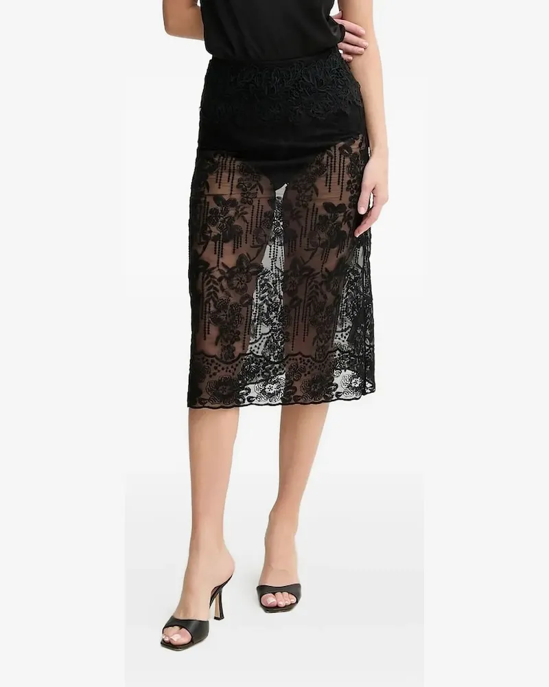 Ermanno Scervino Midirock mit Spitze - Schwarz Schwarz