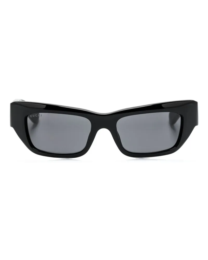 Gucci Sonnenbrille mit eckigem Gestell - Schwarz Schwarz