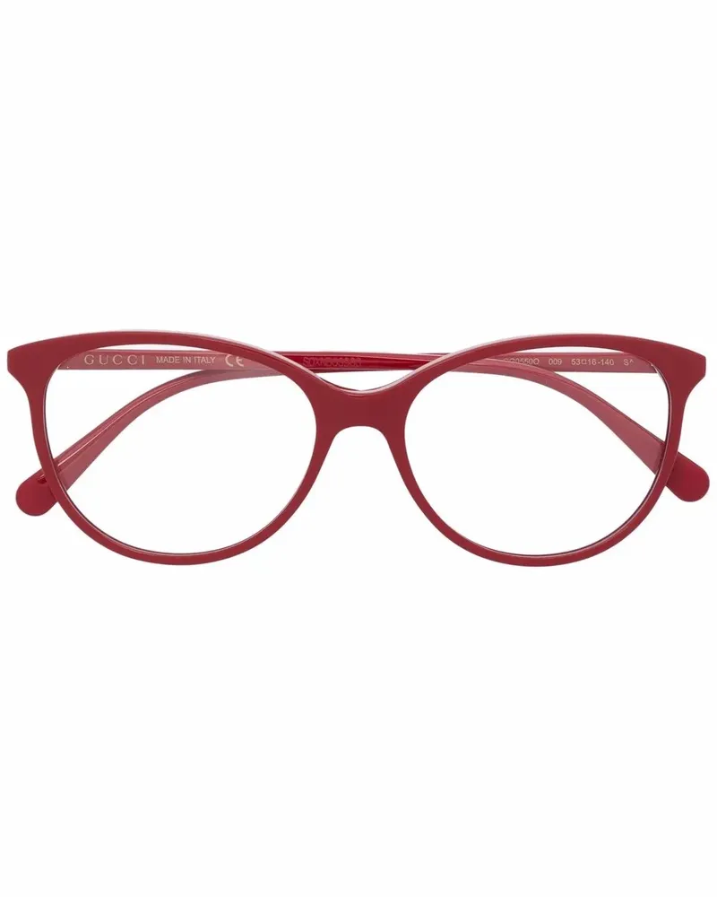 Gucci Cat-Eye-Brille mit Logo - Rot Rot