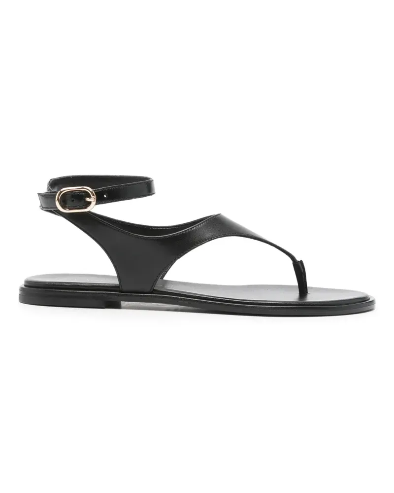 Stuart Weitzman Flache Marley Sandalen - Schwarz Schwarz