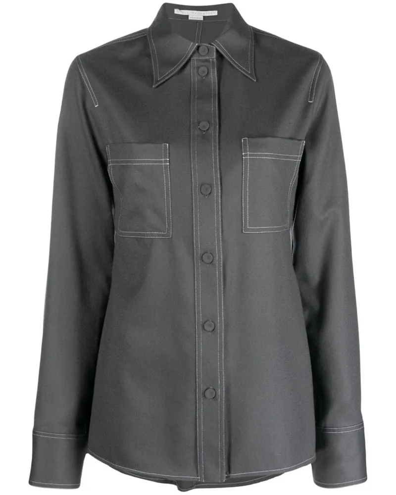Stella McCartney Flanellhemd mit klassischem Kragen - Grau Grau