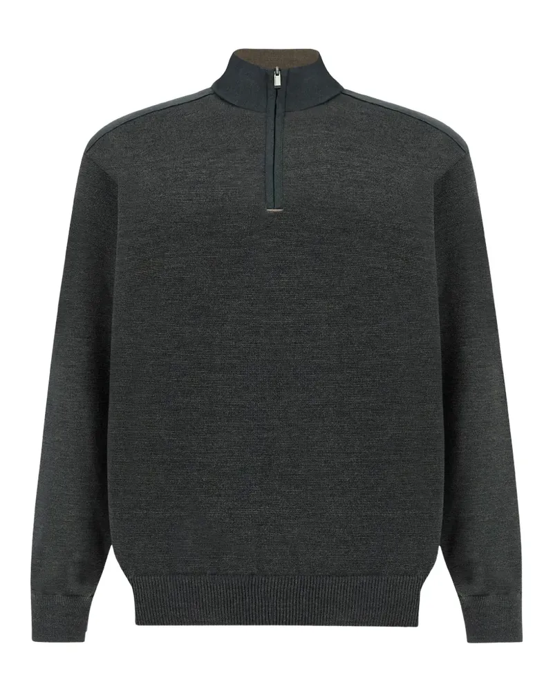 Paul & Shark Nelson Pullover mit kurzem Reißverschluss - Grün Grün