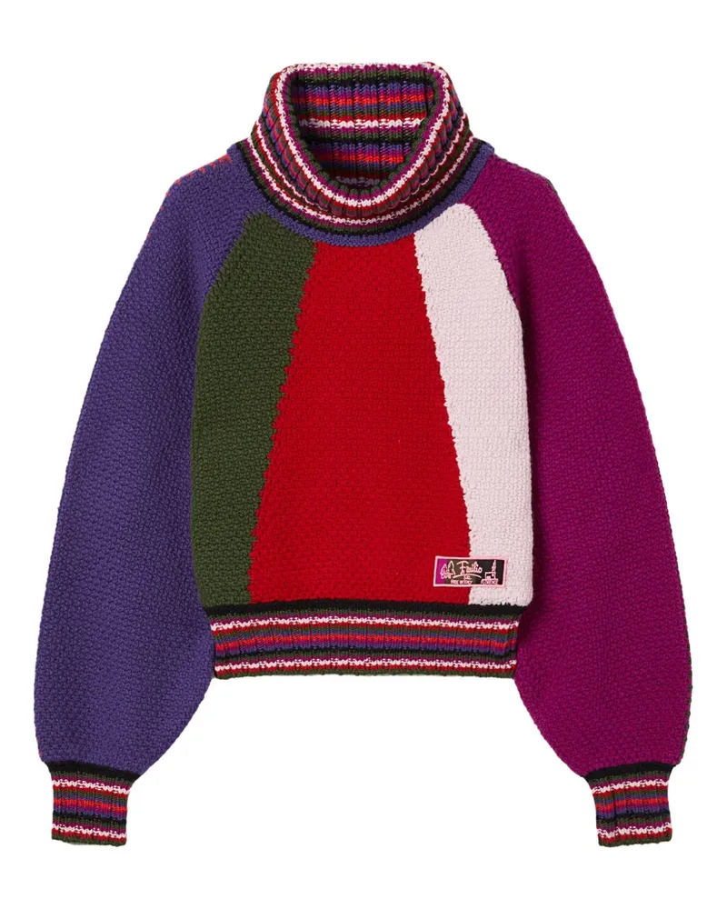 Emilio Pucci Rollkragenpullover in Colour-Block-Optik - Rot Rot