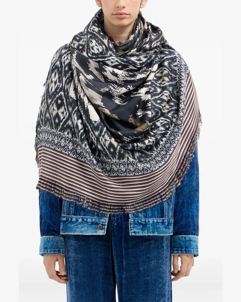 Pierre-Louis Mascia geometric-pattern scarf - Schwarz Schwarz