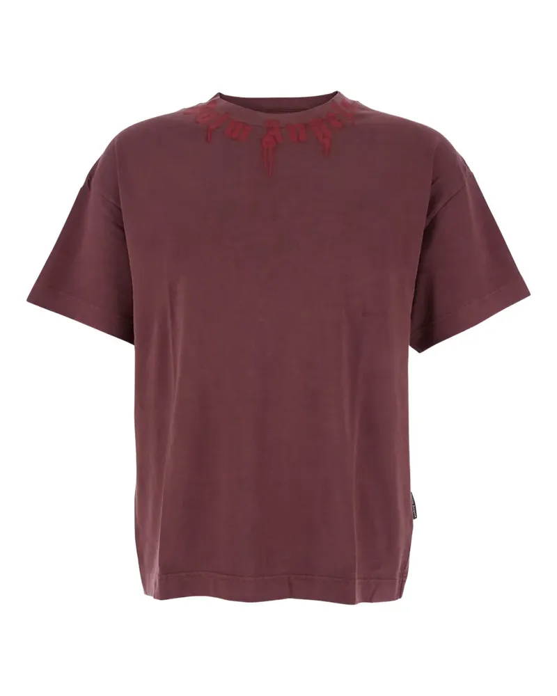 Palm Angels T-Shirt mit Kragen-Logo - Rot Rot