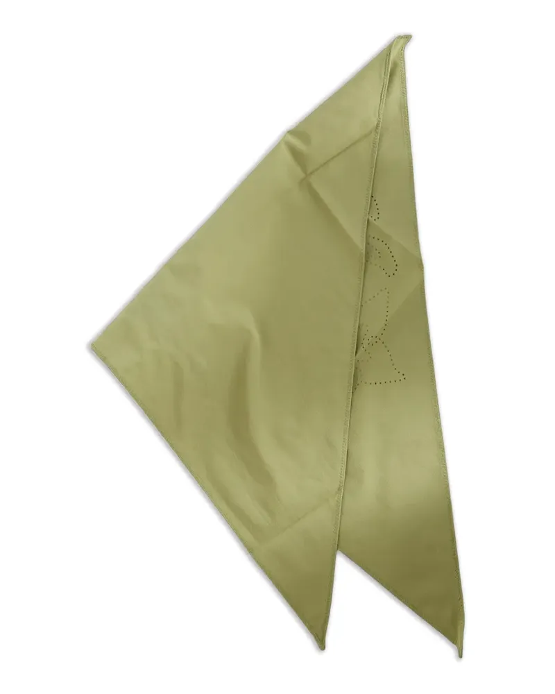 Satisfy triangular perforated-detail scarf - Grün Grün