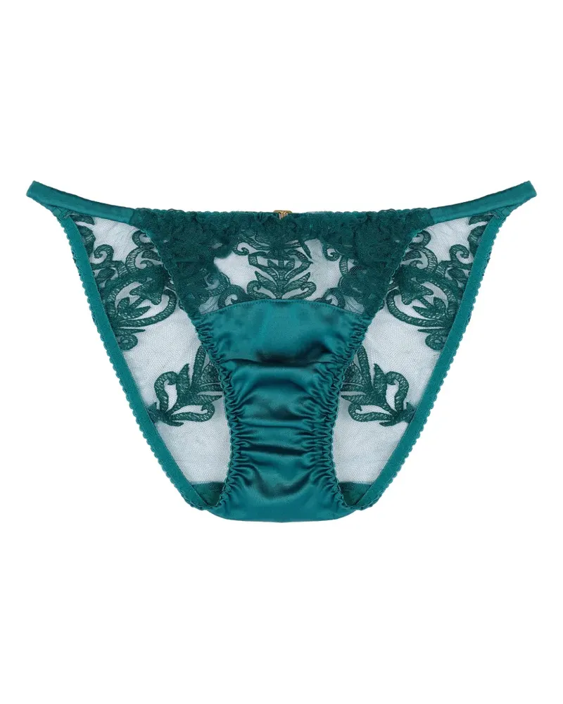 Fleur Of England Olivia Ouvert Slip aus Spitze - Grün Grün
