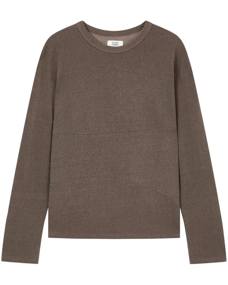 STUDIO TOMBOY T-Shirt mit Ziernaht - Braun Braun