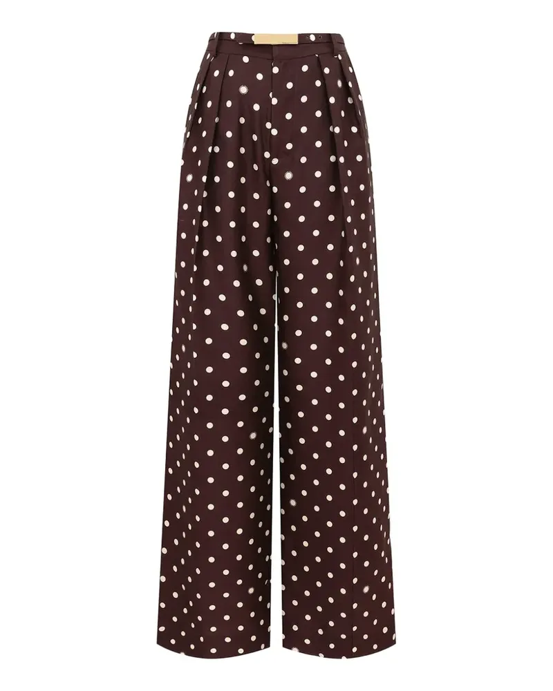 Zimmermann polka-dot pleated trousers - Braun Braun