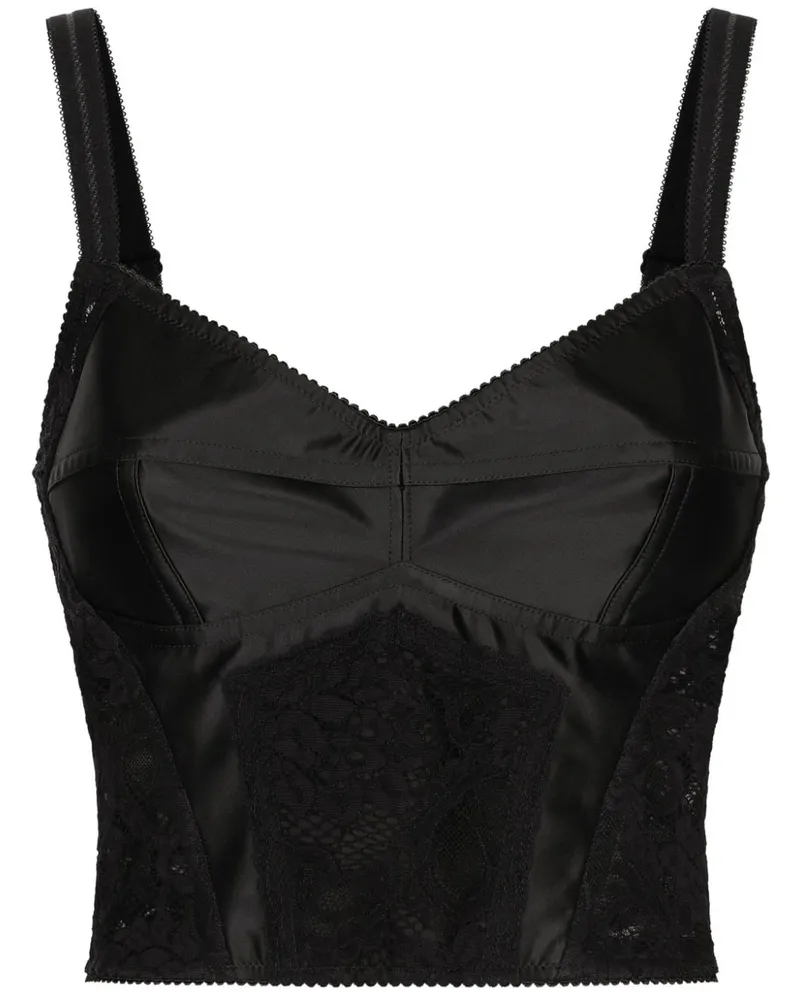 Dolce & Gabbana Bustier-Top mit Corsage - Schwarz Schwarz