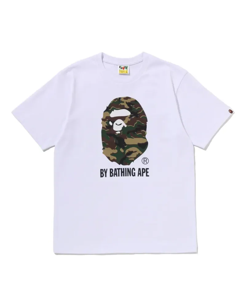 BAPE camouflage-print logo-print T-shirt - Weiß Weiß