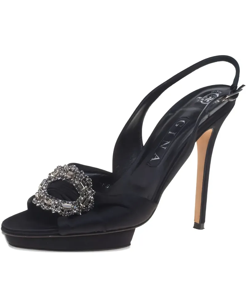 Gina Sandalen mit Brosche - Schwarz Schwarz