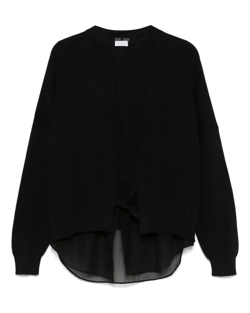 Brunello Cucinelli Gerippter Cardigan - Schwarz Schwarz