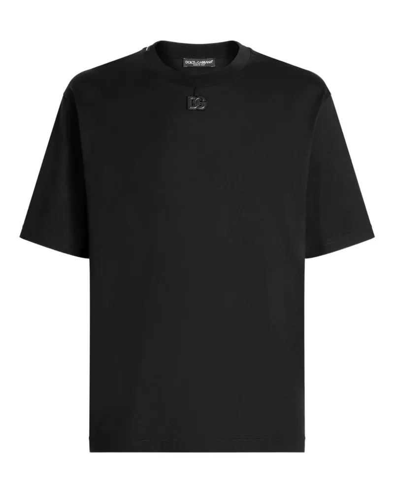 Dolce & Gabbana T-Shirt mit Logo-Schild - Schwarz Schwarz