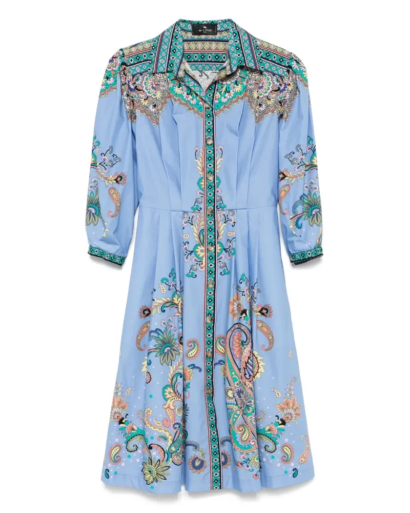 Etro Midikleid mit Paisley-Print - Blau Blau