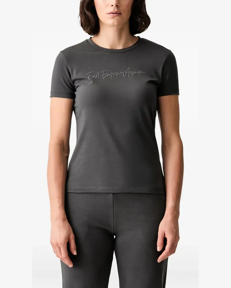 EA7 T-Shirt mit Strass - Grau Grau