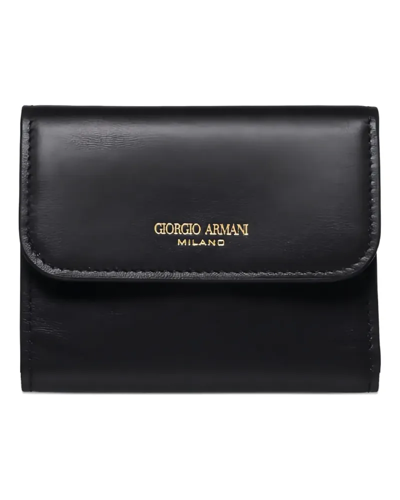 Giorgio Armani logo-print leather wallet - Schwarz Schwarz