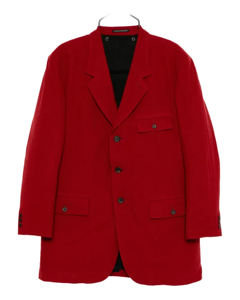 Yohji Yamamoto Einreihiger Mantel - Rot Rot