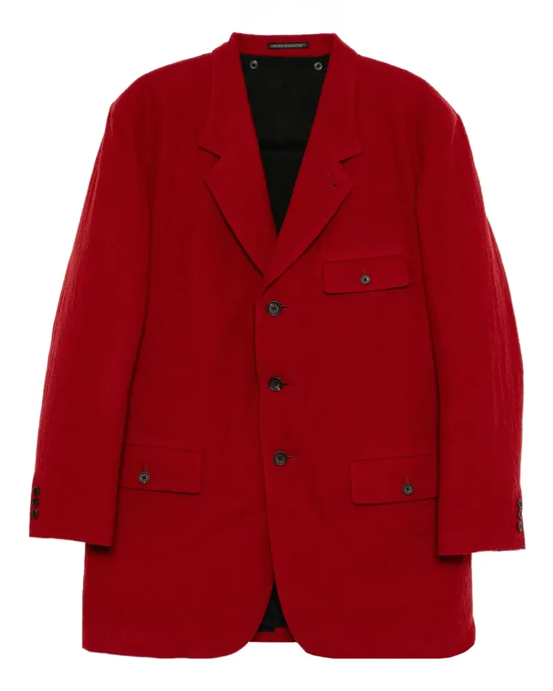 Yohji Yamamoto Einreihiger Mantel - Rot Rot