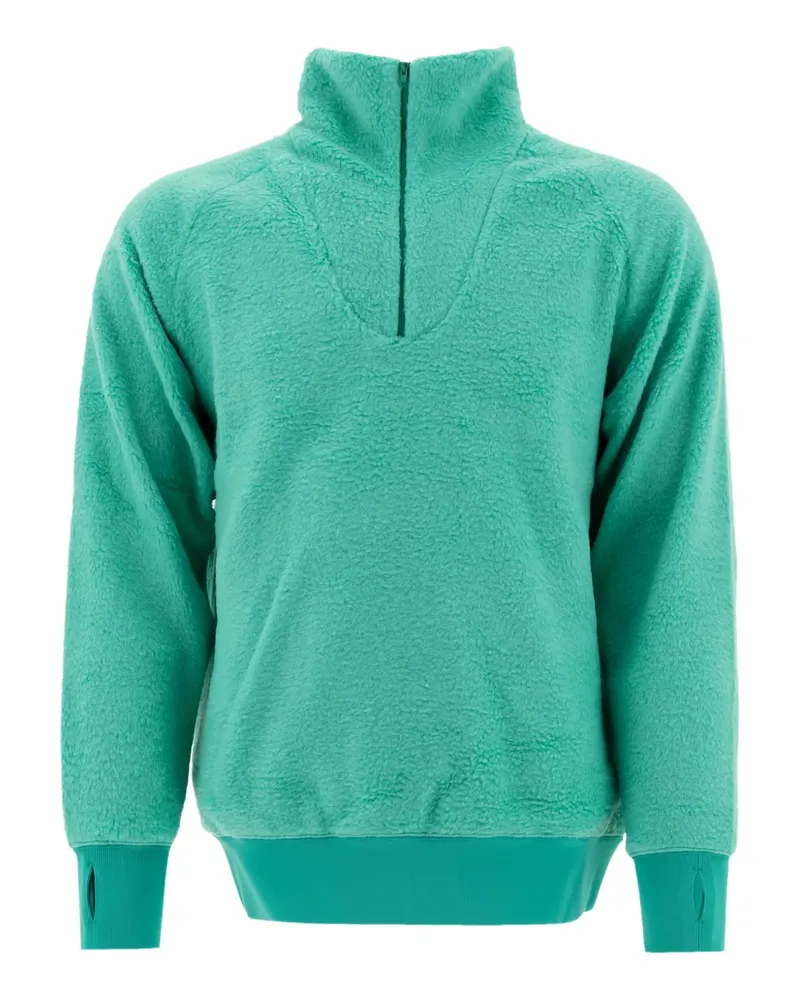 Beams Plus Fleecepullover mit Stehkragen - Grün Grün