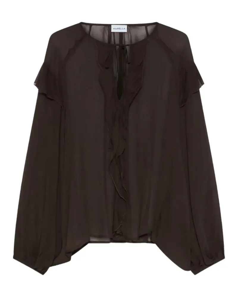 MARELLA Bluse mit Rüschen - Braun Braun
