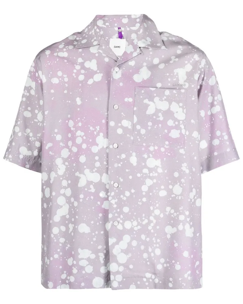 OAMC Kurt Hemd mit Farbklecks-Print - Violett Violett