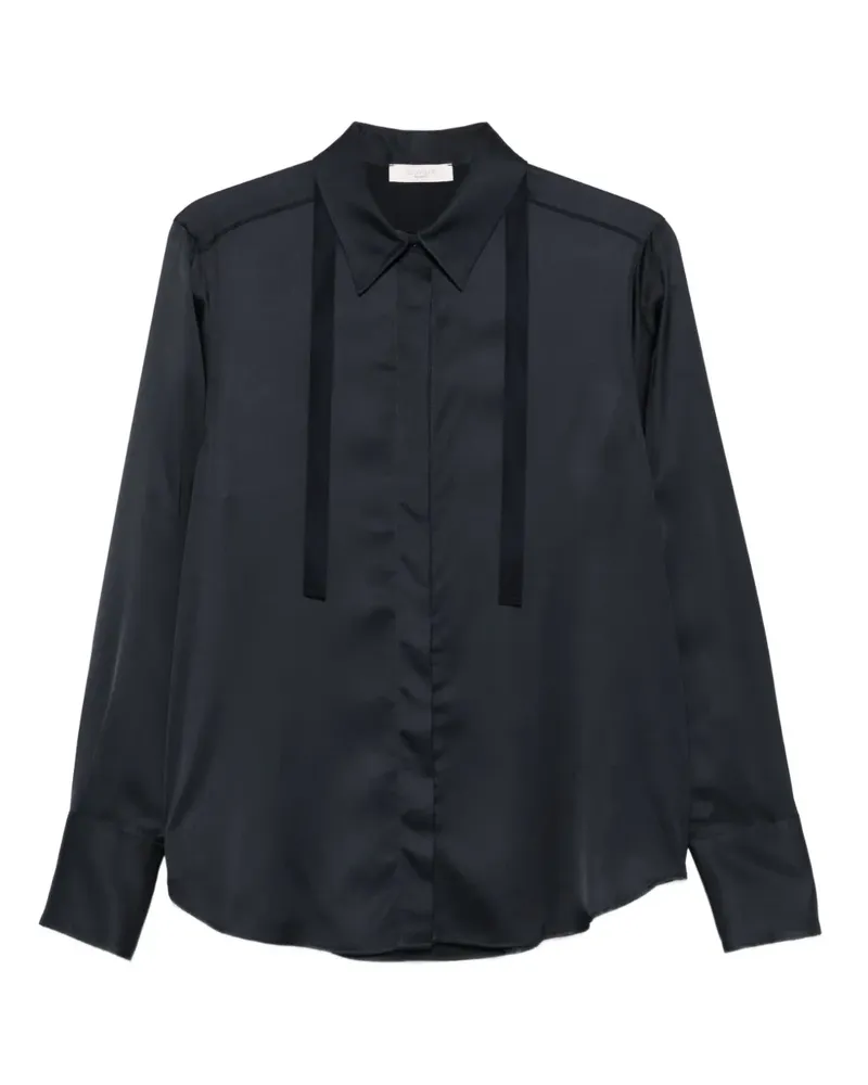 Incotex ribbon-detail long-sleeve shirt - Schwarz Schwarz
