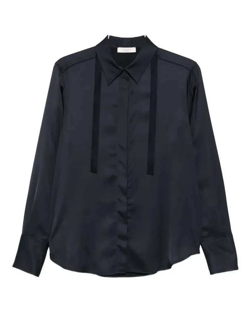 Incotex ribbon-detail long-sleeve shirt - Schwarz Schwarz