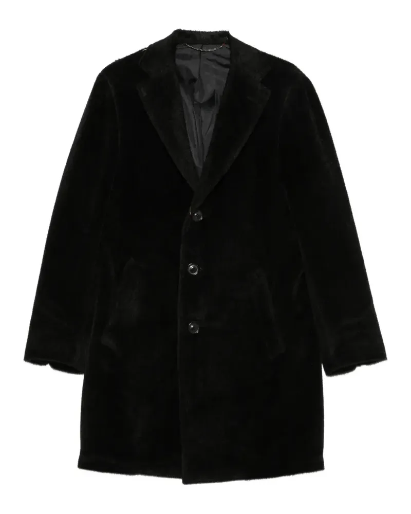 Canali single-breasted notched-lapel coat - Schwarz Schwarz