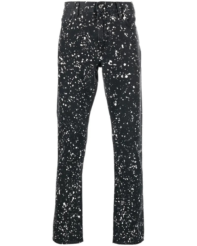 OFF-WHITE Skinny-Jeans mit Farbklecksen - Schwarz Schwarz