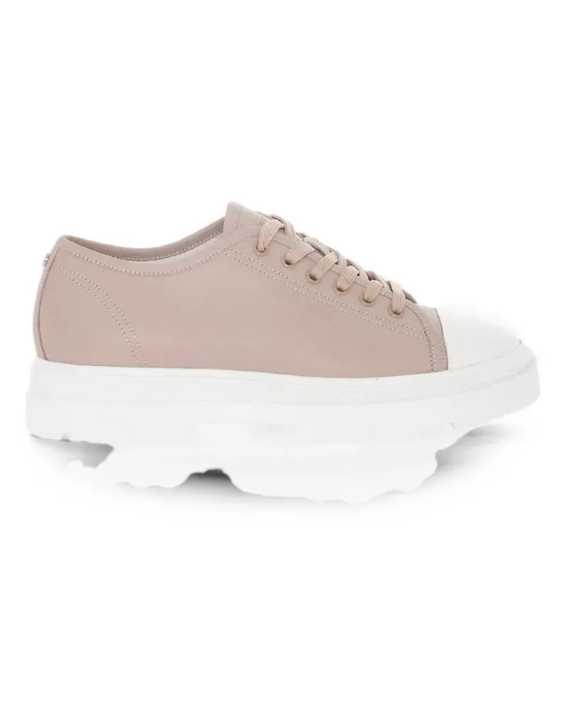 Woolrich hammered leather chunky sneakers - Rosa Rosa