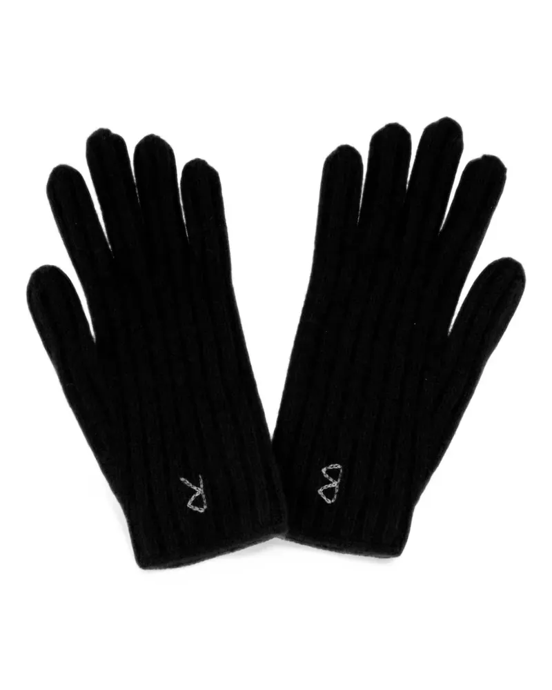 RUSLAN BAGINSKIY embroidered-detail gloves - Schwarz Schwarz