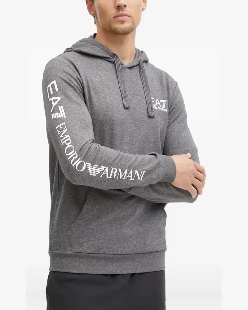 EA7 logo-print hoodie - Grau Grau