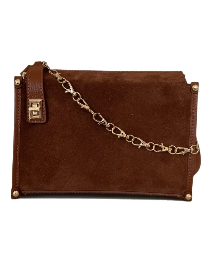 Moma Ivy suede leather cross body bag - Braun Braun