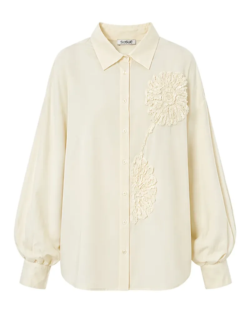 SoSUE Antonia floral-detail shirt - Nude Nude