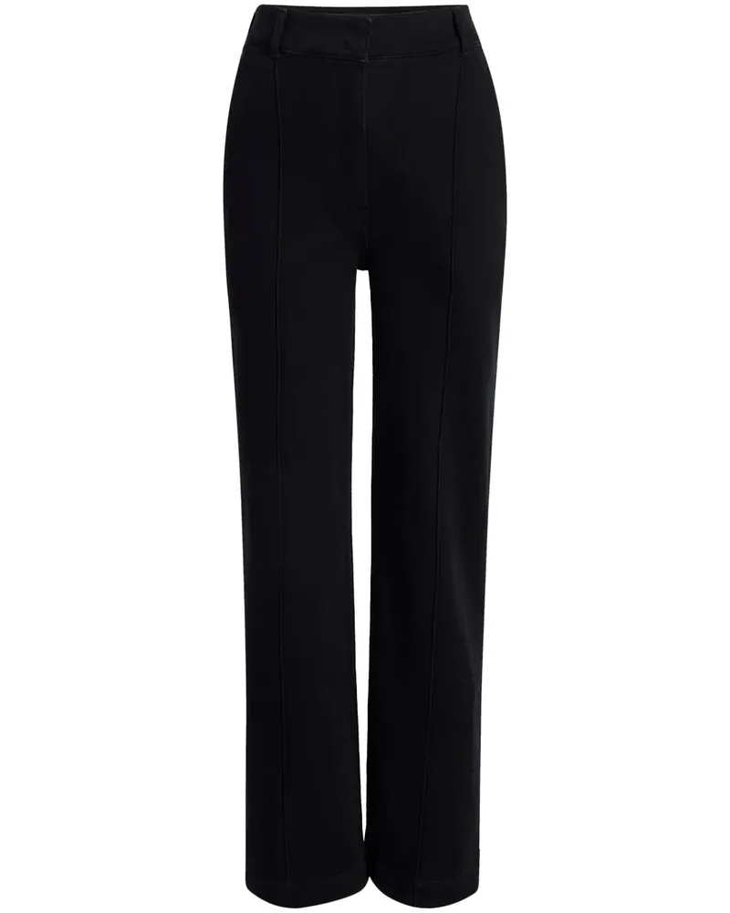 Another Tomorrow Gerade High-Waist-Jeans - Schwarz Schwarz