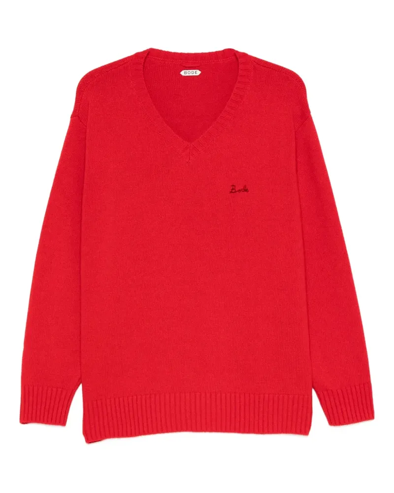 BODE Pullover mit V-Ausschnitt - Rot Rot