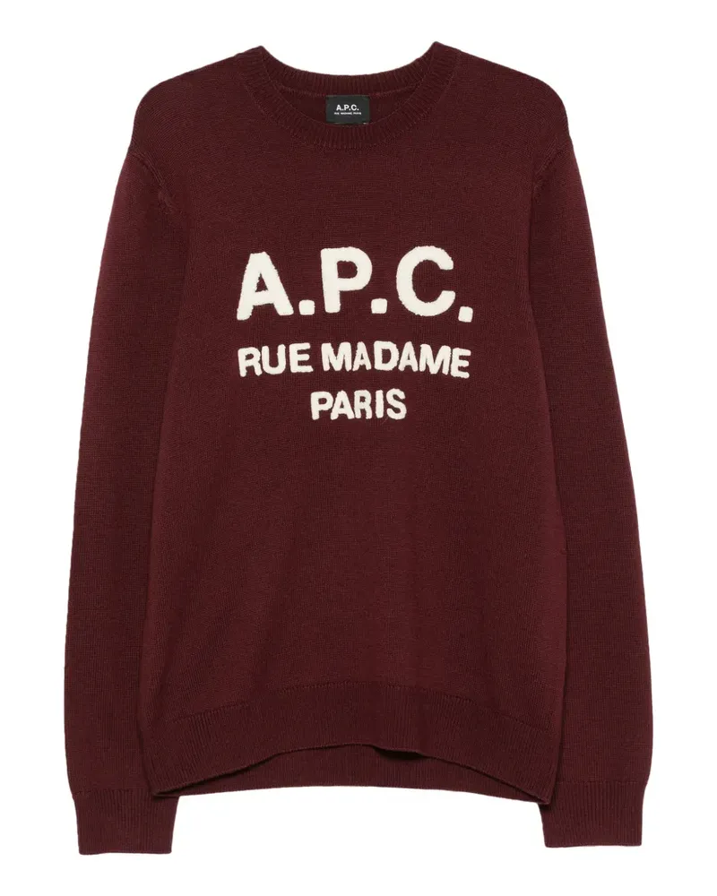 A.P.C. Rue Madame Paris logo-detail wool jumper - Rot Rot