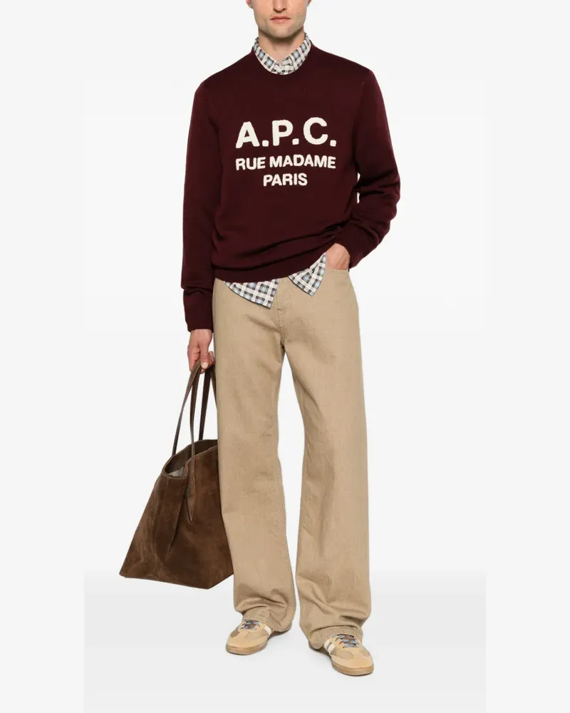 A.P.C. Rue Madame Paris logo-detail wool jumper - Rot Rot